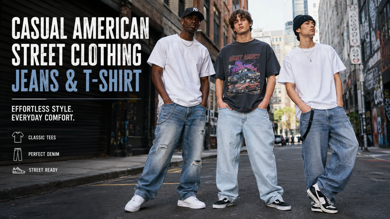Casual American Street Clothing: How to Style Jeans and T-Shirts for an Effortless Look