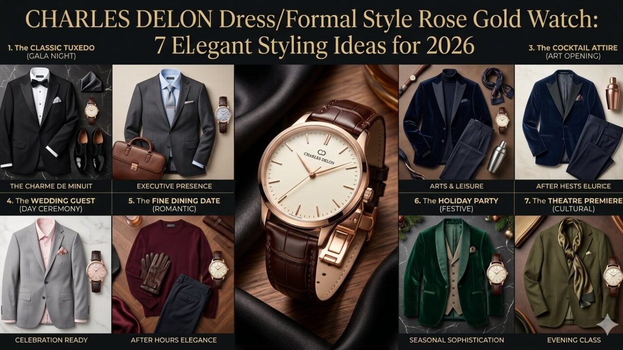 Charles Delon Dress/Formal Style Rose Gold Watch: Elegant Styling Guide