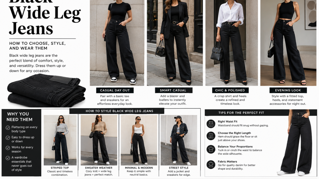 Black Wide Leg Jeans: How to Choose Style and Wear Them in 2026