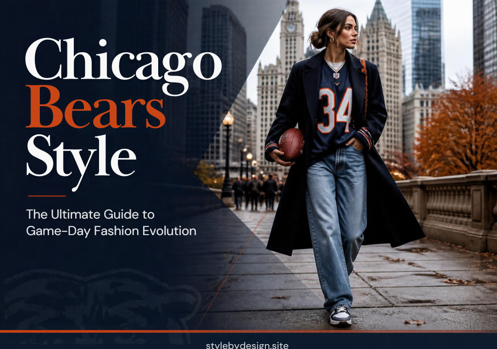 Chicago Bears inspired fashion outfit in Chicago